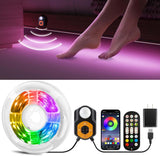 TQLGY Motion Sensor LED Light Strip – Calming Ambient Bedroom Lighting for Wind Down Routines, Dimmable RGB Color Modes