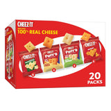 Cheez-It Cheese Crackers, Baked Snack Crackers, Office Break Room Snack for Team Meetings, Variety Pack, 17.72oz Box (20 Pouches)