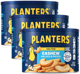 PLANTERS Lightly Salted Cashews Halves & Pieces – Airtight Canister Snack for Road Trips and Backyard Gatherings