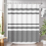AmazerBath Farmhouse Striped Shower Curtain Set with 12 Hooks – Cozy Bathroom Decor for Living Room Inspired Retreats