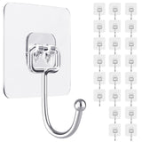 ZESLMG Adhesive Wall Hooks – Clear No Drill Hangers for Uncluttered Bathrooms and Intentional Minimalist Entryways