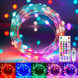 Minetom Waterproof Fairy Lights – 33FT Portable USB String Lights for Patio and Garden Parties, 12 Modes