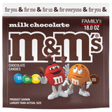 M&M'S Milk Chocolate Candy for Office Snack Pantry – 18 oz Resealable Family Size Bulk Bag