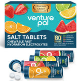 Venture Pal Chewable Electrolyte Tablets – Portable Trail Hydration for Hikers, Runners, and Cyclists, 4 Pack