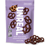 UNREAL Dark Chocolate Covered Pretzels – Clean Ingredient Snack for Intentional Pantries, 7g Sugar