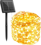 Minetom Minimalist Solar String Lights, 33Ft 100 LED Clean Warm White Glow for Intentional Living Spaces