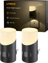 Lyridz LED Night Light – Compact Single Plug Motion Light for Clutter-Free Hallways, Stepless Dimming 2 Pack