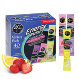 4C Energy Rush PSD with Electrolytes Variety Pack Stix – Daily Hydration Mix-Ins for Health-Conscious Adults, 40 Single-Serve Sticks