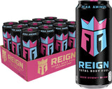 Reign Total Body Fuel Sour Gummy Worm – Durable 16oz Aluminum Drink for Camping, Hiking, and Open-Air Adventures, 16 Fl Oz (Pack of 12)