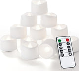 Homemory Breeze-Proof LED Tea Lights – Water-Resistant Flameless Votives for Patio Tables, Outdoor Dining, and Garden Parties