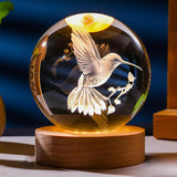 [Brand Name] 3D Moon Crystal Sphere Lamp - Unique Valentine's Day Gift for Couples, Romantic Bedroom Night Light with Wooden Base