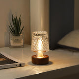 Simple Glass Night Light – Clean Line Bedroom Accent, Cordless LED with Auto Timer