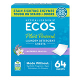 ECOS Flat-Sheet Detergent – Space-Saving Laundry Solution for Tiny Homes and RV Storage, 64 Count
