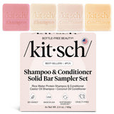 Kitsch Shampoo and Conditioner Bar Set – Minimalist Bathroom Counter, Plastic Free Daily Routine
