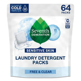 Seventh Generation Laundry Detergent Packs Unscented for Chemical Sensitivity and Allergy Sufferers, Hypoallergenic Single-Dose Packs, 45 Count
