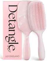 Lily England Detangling Brush for Curly Hair - Gentle Scalp Care Essential for Self-Care Night Routine, Pain-Free Styling