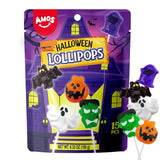 Amos Halloween Monster Lollipops – 15 Individually Wrapped Suckers for Kids' Trick-or-Treat Bags, Classroom Party Favors & Nursery Goodie Bags