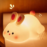 Cute Animal Lamp – Kawaii Birthday Gift for Her, Rechargeable Silicone Night Light with Phone Stand