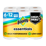 Bounty Essentials Select-A-Size Paper Towels – Durable 2-Ply Sheets for Playroom Spills, 2 Triple Rolls