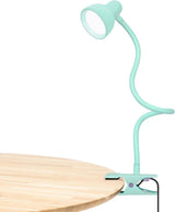 Glocusent Compact Clip Light - Uncluttered Desk Reading Lamp, USB Powered 5ft Cable No Outlet Required