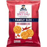 Quaker Rice Crisps Sweet & Spicy Chili – Travel Tote Snack for Road Trips and Long Drives, 8.5 oz Resealable Bag