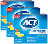 ACT Dry Mouth Lozenges With Xylitol, 36-Count, Sugar Free Honey-Lemon – Bedtime Oral Care Ritual for Restful Sleep
