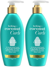 OGX Locking + Coconut Curls Air Dry Cream – High-End Hair Cream for Refined Curly Hair Care, 6 oz