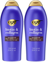 OGX Thick & Full Biotin & Collagen Volumizing Shampoo – Nightly Wind-Down Volumizing Wash for Limp Hair, 25.4 fl oz