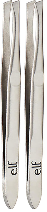 e.l.f. Slant Tweezer – Clean-Lined Brow Tool for Clutter-Free Vanities, Sleek Stainless Steel Finish