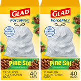 Glad ForceFlex Tall Kitchen Trash Bags 13 Gallon – Reinforced Leak-Proof Bags for Heavy Food Scraps and Sharp Waste