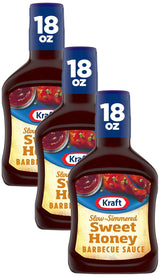 Kraft Hint of Honey Slow-Simmered Barbecue BBQ Sauce 18 oz – Backyard Grill Glaze for Ribs, Chicken and Brisket