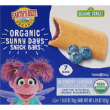 Earth's Best Organic Sesame Street Snack Bars – Toddler Lunchbox Treat for Daycare, 7 Individually Wrapped Bars, Blueberry