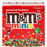 M&M'S Minis Peanut Butter Candy 15 oz Family Size Resealable Bag for Study Sessions, Late Night Homework Fuel and Desk Drawer Snacking