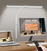 Motumen Slim Clamp Desk Lamp for Minimalist Home Offices – Matte Black Finish, One-Piece Setup, and Slim Profile That Sits Flush to the Wall