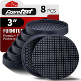 Ezprotekt Non Slip Furniture Pads for Kids Room, Black Rubber Caster Cups That Keep Cribs and Bunk Beds in Place