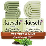 Kitsch Tea Tree Shampoo and Conditioner Bar – Spa-Like Clarifying Wash for a Calming Nightly Wind-Down