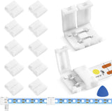 MISSOURI LED Strip Corner Connectors 10-Pack – Gapless 4-Pin Solderless Adapters for Bedroom Accent Walls and Home Theater RGB Lighting, 10mm