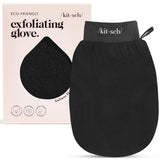 Kitsch Exfoliating Gloves 2pc – Affordable Self-Care Birthday Gift for Her, Shower Exfoliator, Black & Terracotta
