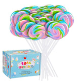 Rainbow Twisty & Swirl Lollipops 32pk – Mermaid Unicorn Party Favors for Kids Birthday, Individually Wrapped Candy