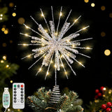 Lewondr Snowflake Tree Topper – Child Safe Christmas Tree Light, Cool LED Xmas Topper for Family Living Room and Nursery