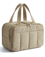 BAGSMART Puffy Toiletry Bag – Minimalist Vanity Organizer for Women, Neutral-Toned Travel Pouch