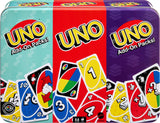 Mattel Games UNO with Reverse and Stack Add-Ons, Housewarming Gift Tin for Hosts Who Love Game Night