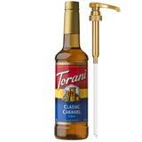 Torani Caramel Syrup with Pump – Gourmet Ingredient for a High-End Coffee Bar, 25.4 fl oz