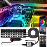 Portable LED Car Interior Lights, 12V USB Powered Glow Kit for Camping Van Life & Road Trips, Waterproof Music Sync Strip Lights