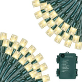 HolidayAura Cool-Touch LED String Lights – 33ft Child-Safe Battery Powered Lights for Bedroom, Nursery, and Christmas Tree with Auto Timer