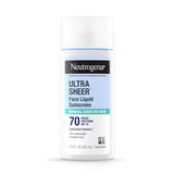 Neutrogena Ultra Sheer Liquid Mineral Sunscreen for Face – Clean, Uncluttered SPF 70 for Intentional Vanity Counters