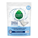 Seventh Generation Free & Clear Dish Packs for Meal-Prep Household Apartment Galley Kitchens, Fast No-Pre-Rinse Cycle