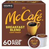 McCafe Breakfast Blend K-Cup Pods, Clean Bulk Storage in Four Compact 18-Count Boxes, 96 Count