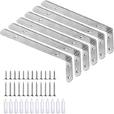 LSK Rust-Resistant L Brackets for Patio & Garden Shelving — Weatherproof Steel, 6-Pack, Black
