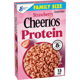 Cheerios Protein Strawberry Cereal – Kid-Friendly Gluten Free Lunchbox Snack with 8g Protein, 15 oz Family Size